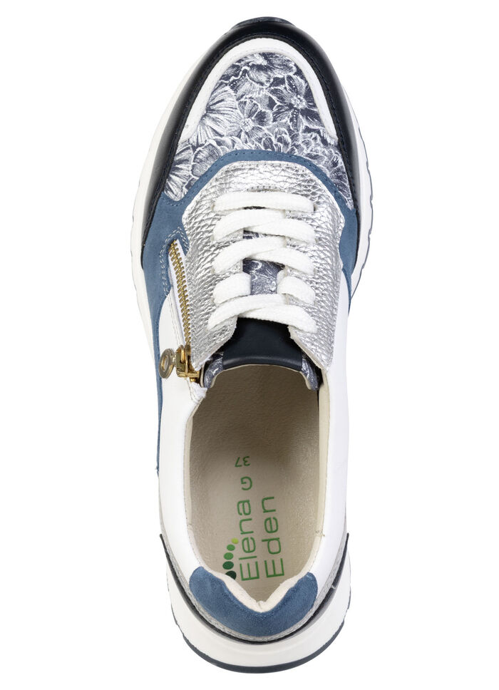 ELENA EDEN, schicke Damen-Sneaker, Weite G, mit herausnehmbarem Fu&szlig;bett JEANS-BUNT