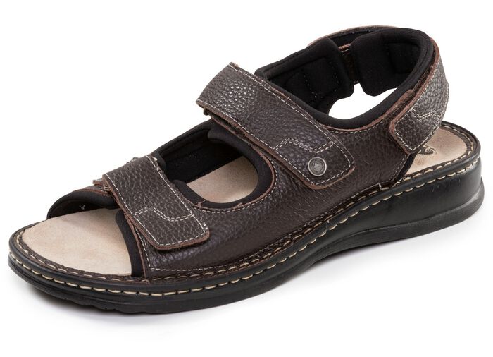 Mubb, klassische Herren-Sandalen, Weite H, mit herausnehmbarem Fu&szlig;bett DUNKELBRAUN