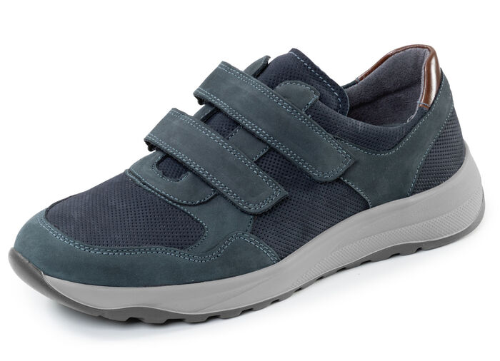 Waldläufer, bequeme Herren-Slipper, Weite K, mit herausnehmbarem Fußbett MARINE