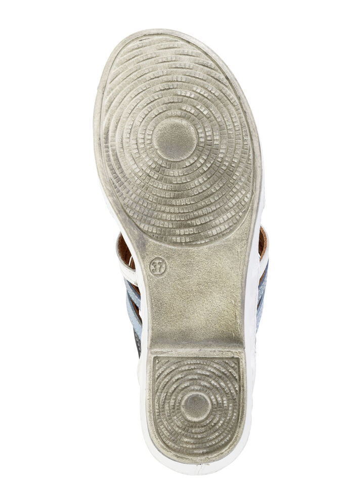 Gemini Pantolette mit raffinerten Flechtriemchen WEISS-BLAU