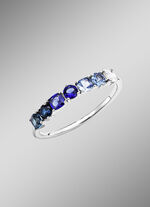 Damenring mit synth. Zirkonia in Wei&szlig; und Blaut&ouml;nen 