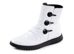 Gemini Stiefelette mit Raffung und dekorativen Kn&ouml;pfen WEISS