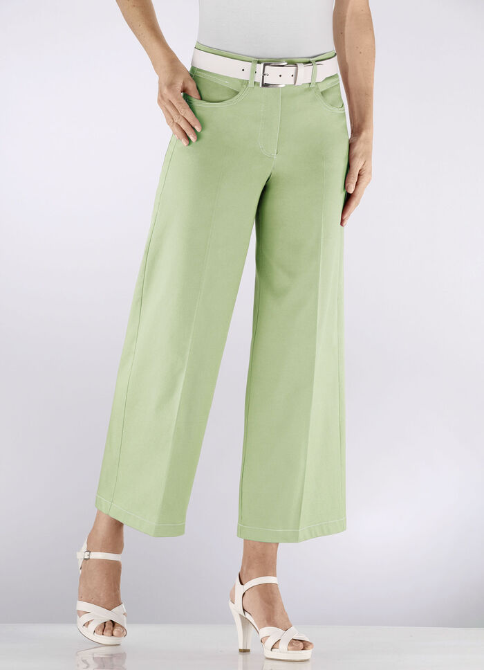 Culotte mit modisch weitem Bein  GR&Uuml;N