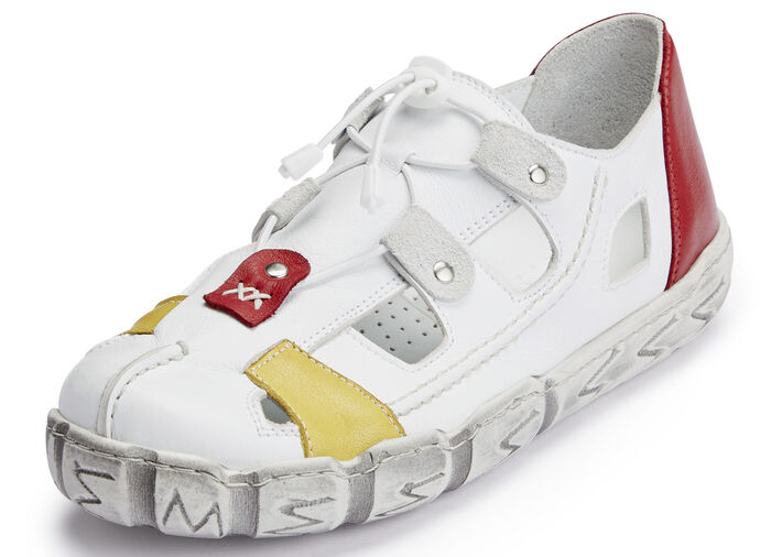 Andrea Conti Slipper aus Nappaleder WEISS-BUNT