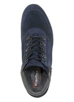 Schn&uuml;r-Bootie mit praktischem Seitenei&szlig;verschluss BLAU-GRAU