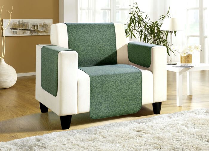 Sessel-,Couch- und Armlehnenschoner mit Bandeinfassung 