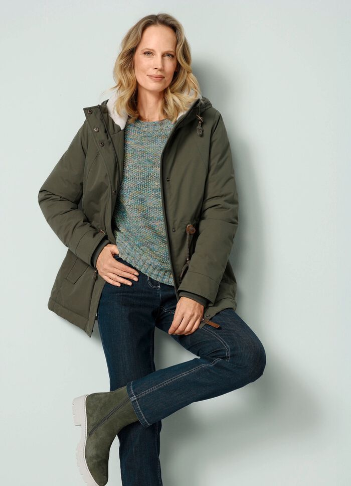 Funktionsjacke mit fester Kapuze 