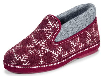 Laurina Hausschuh mit gepolstertem Strickkragen 