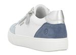 Remonte Sneaker aus Nappa- und Veloursleder mit Metallic-Besatz BLAU-WEISS-SILBER