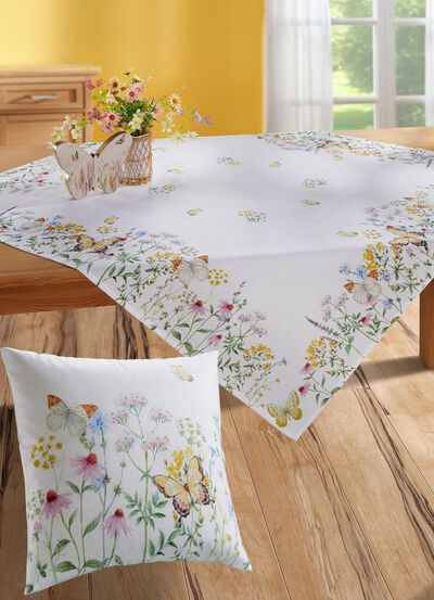 Herrliche Tischdecke mit Frühlingsmotiven 