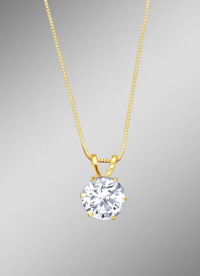 Anh&auml;nger mit synth. Zirkonia und Veneziakette 