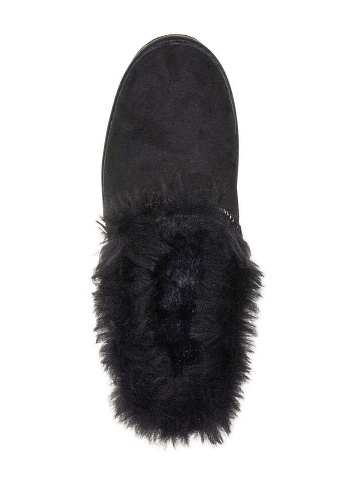 Gemini Pantoffel aus weichem, bestem Veloursleder SCHWARZ