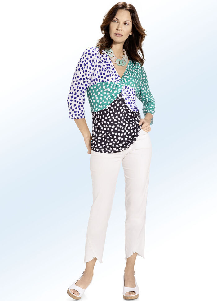 Shirt-Tunika in Wickel-Optik 