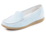 Waldläufer, bequeme Damen-Slipper, Weite H, mit herausnehmbarem Fußbett BLEU