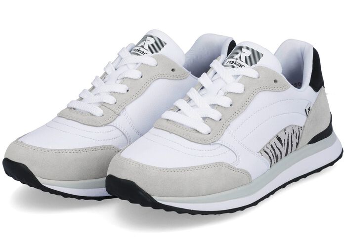 Rieker Sneaker mit interessantem Zebra-Druck WEISS