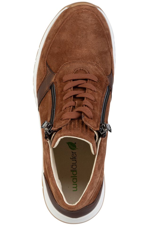 Waldl&auml;ufer, bequeme Damen-Boots, Weite H, mit herausnehmbarem Fu&szlig;bett COGNAC