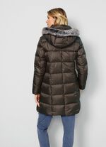 Daunen-Kurzmantel mit abnehmbarer Kapuze 