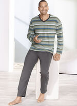 Schlafanzug mit V-Ausschnitt und offenen Abschlüssen 