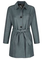 Lederkurzmantel mit Umlegekragen 