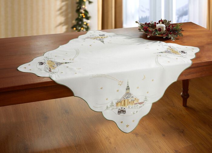 Tisch- und Raumdekoration mit echter Plauener Spitze CREME