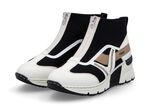 Rieker, stylische Damen-Boots, Weite G, mit herausnehmbarem Fu&szlig;bett CREME-SCHWARZ-BRAUN