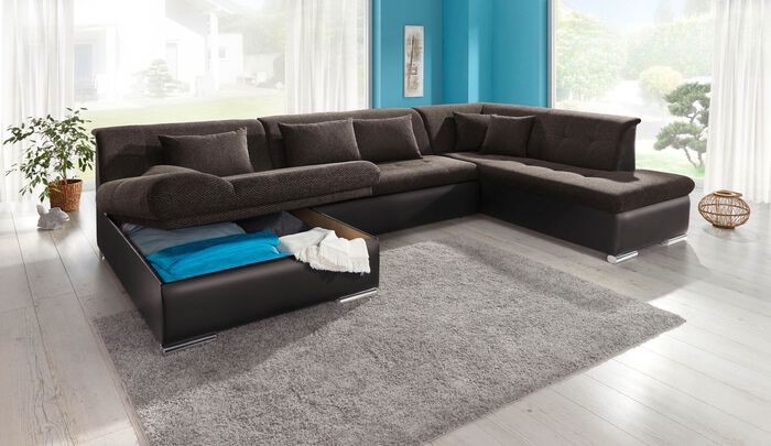 Wohnlandschaft mit Bettfunktion 