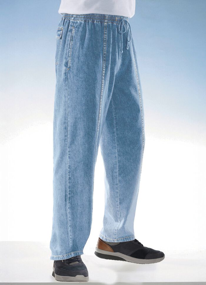 Schlupfjeans mit Gummibund und Kordelzug in 4 Farben 