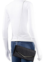 Abendtasche mit abnehmbarer Kette SCHWARZ