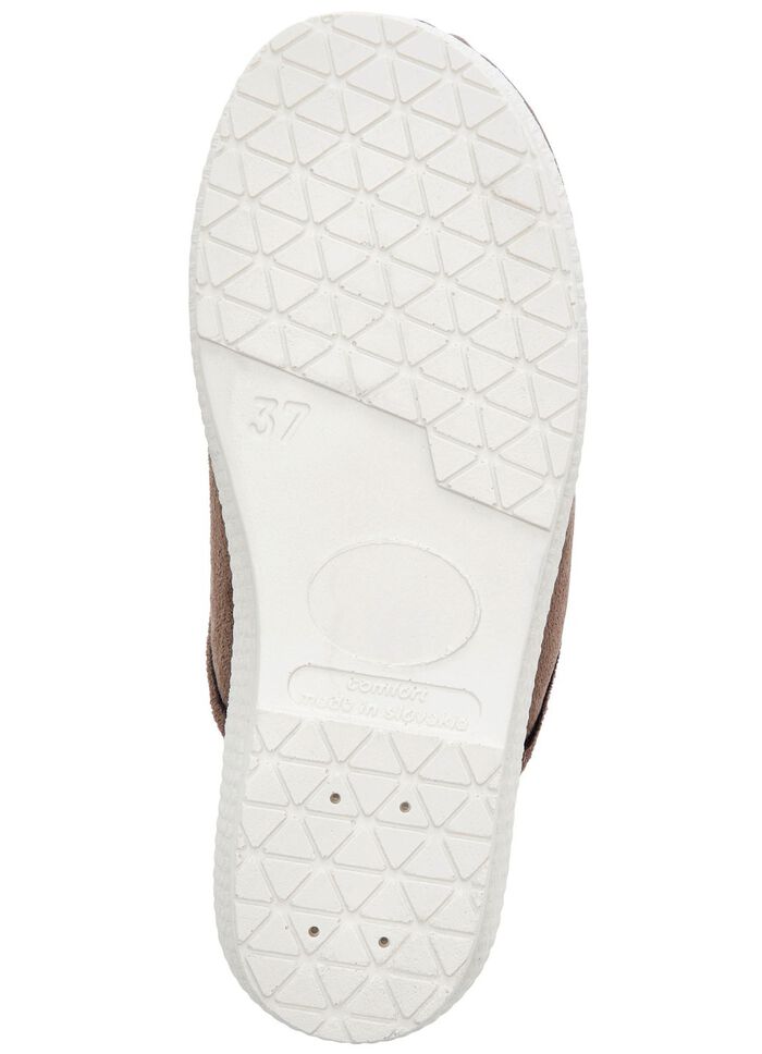 Zweierpack, warme Damen-Hausschuhe, Weite H, mit Wolle TAUPE+MARINE