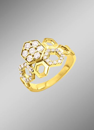Bildsch&ouml;ner Damenring mit Brillanten 