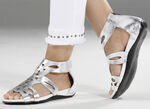 Andrea Conti, modische Damen-Sandalen, aus Leder SILBER