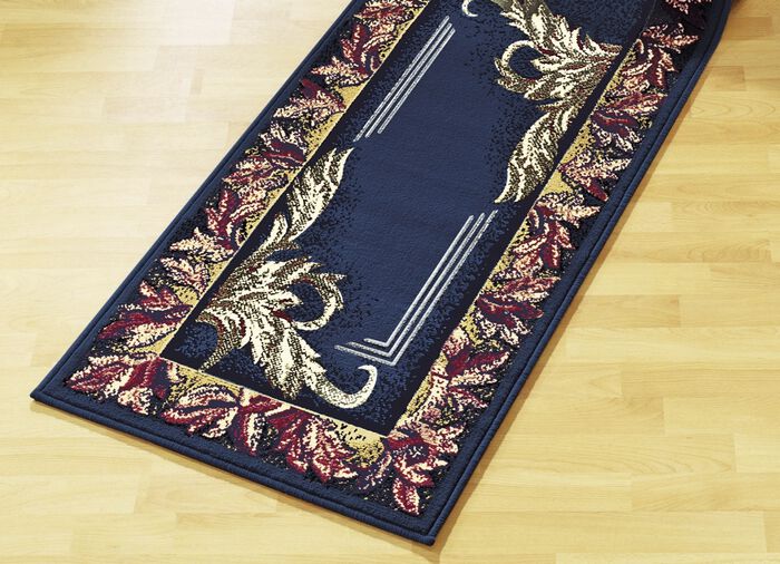 Br&uuml;cken/Teppiche und Bettumrandungen mit Mittelmotiv BLAU MITTELM.
