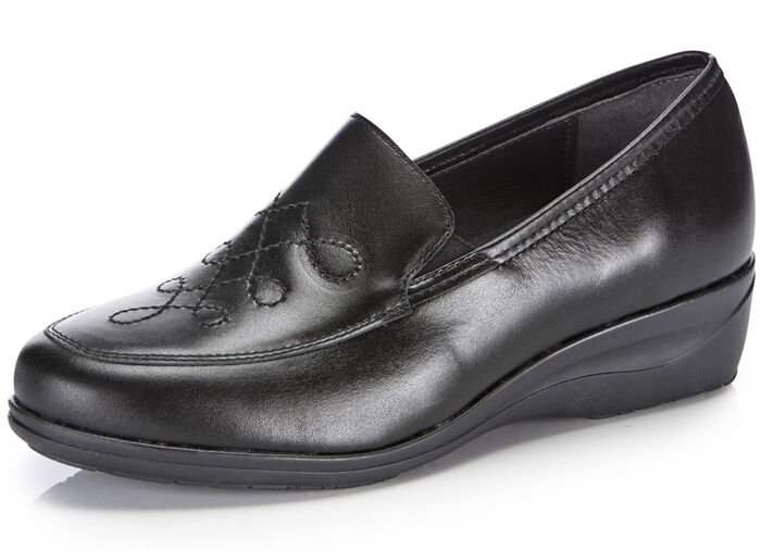 ELENA EDEN Slipper mit Ziersteppung SCHWARZ