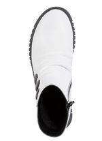 Gemini Stiefelette mit Raffung und dekorativen Kn&ouml;pfen WEISS