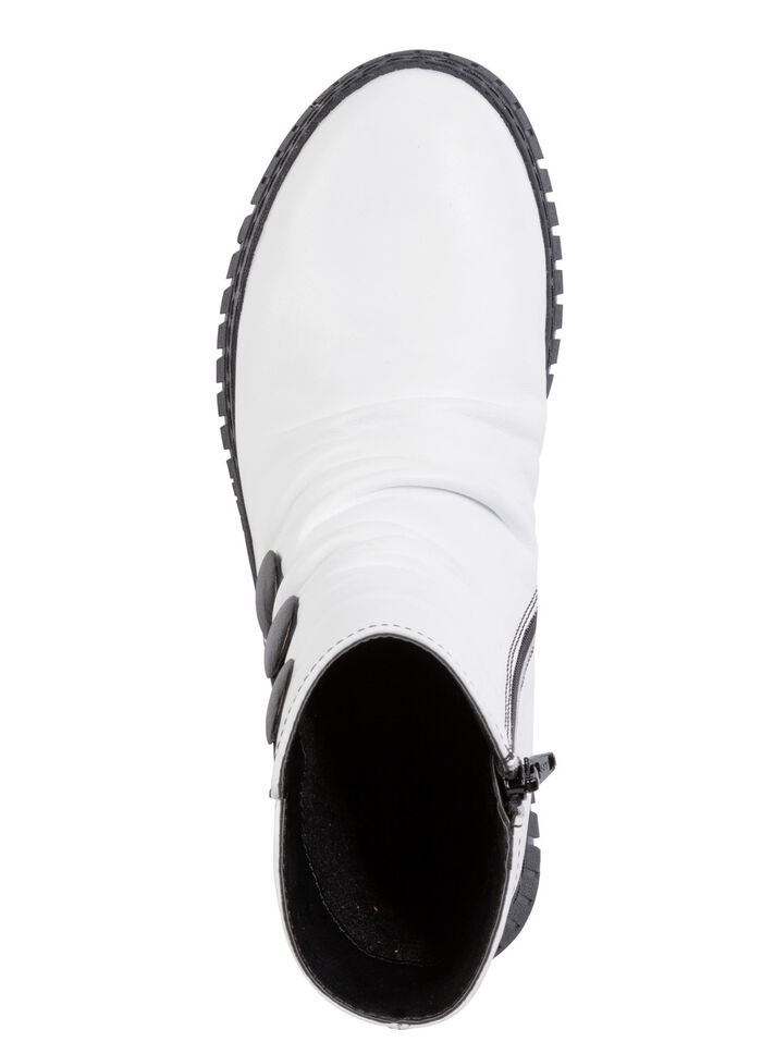 Gemini Stiefelette mit Raffung und dekorativen Kn&ouml;pfen WEISS