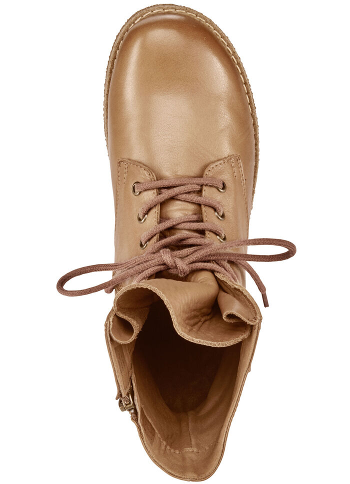 Andrea Conti Schnür-Stiefelette aus weichem Nappaleder COGNAC