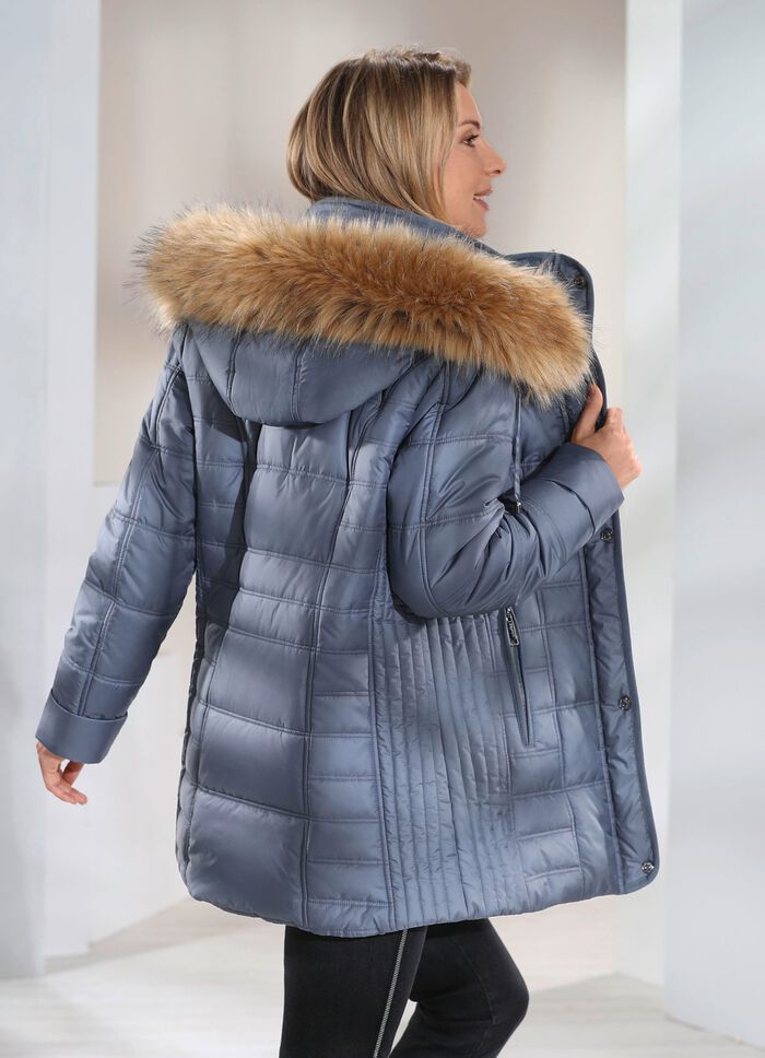 Jacke mit abnehmbarer Kapuze RAUCHBLAU