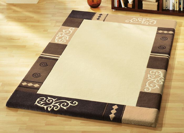 Handgetuftete Br&uuml;cken, Teppiche und Bettumrandungen BEIGE