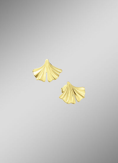 Nat&uuml;rliche Eleganz: Ohrstecker Ginkgoblatt 