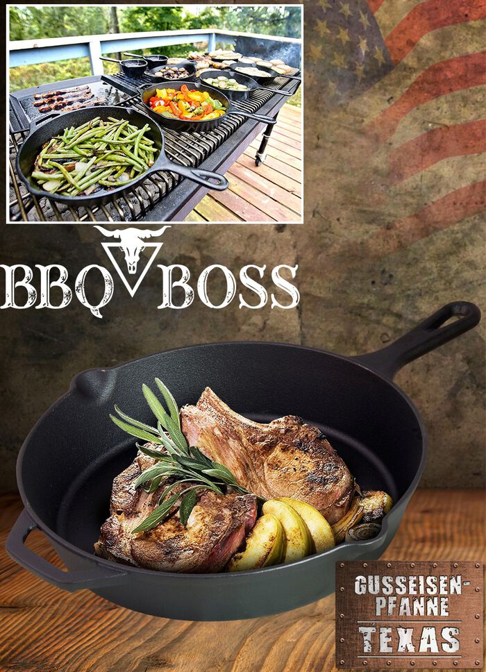 Gusseiserne Pfanne aus geschmiedetem Eisen 