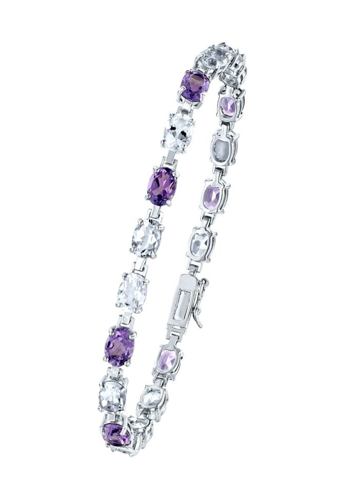 Armband mit Amethyst und Weisstopas 