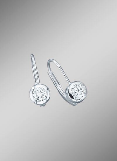 Solit&auml;rohrringe mit Brillanten 