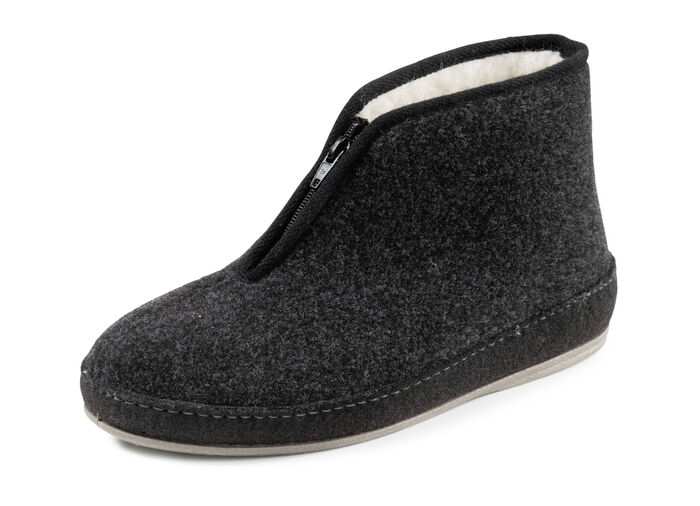 Textil-Stiefelette mit praktischem Reißverschluss SCHWARZ