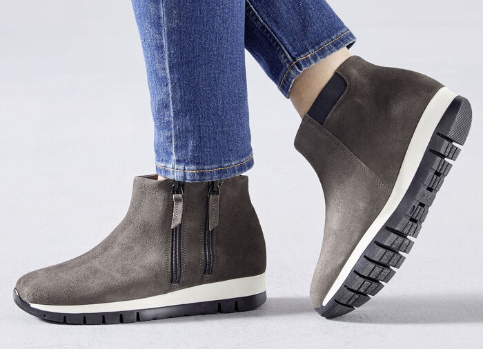 Bootie mit zwei Reißverschlüssen GRAU