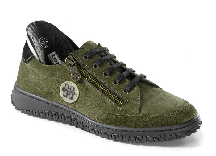 Schnürschuh im modischen Design KHAKI-SCHWARZ