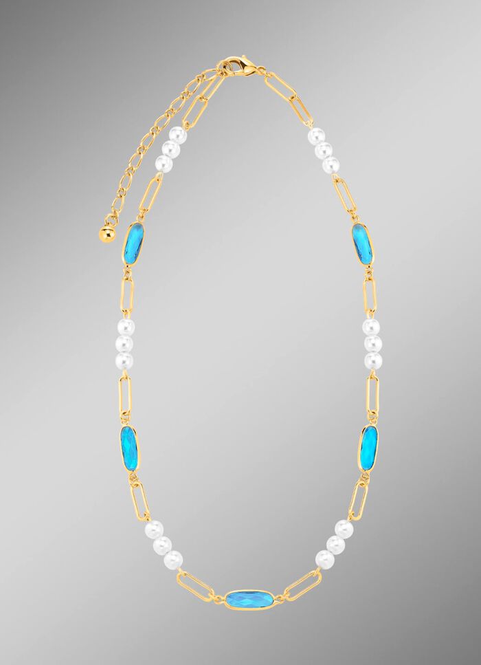 Schmuckset, 3-teilig, aus Messing mit Kristallsteinen 