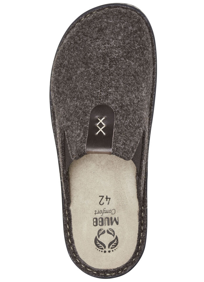 Mubb Pantoffel mit seitlich eingesetzten Gummizügen BRAUN