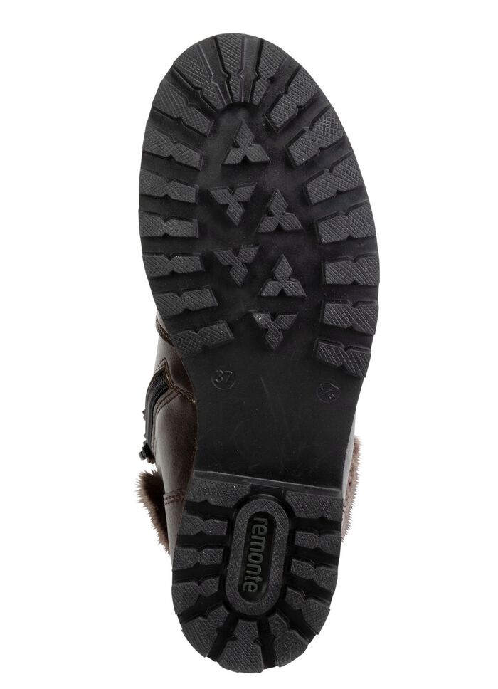 Remonte Schn&uuml;r-Stiefelette mit Pl&uuml;schkragen 