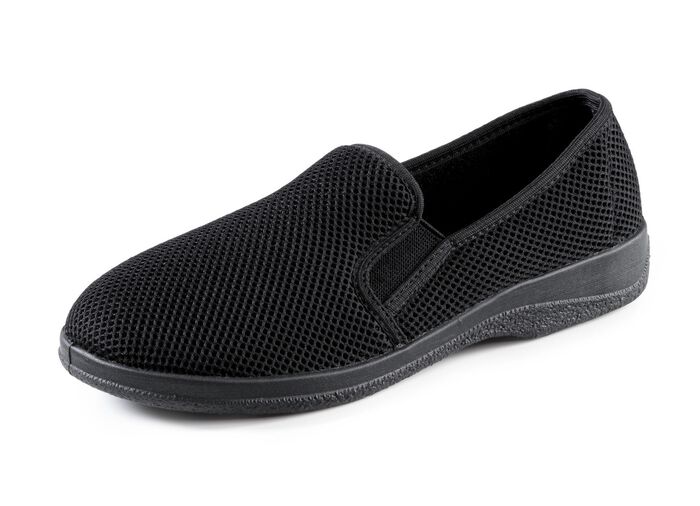 Leichte Herren-Hausschuhe, mit Gummizug SCHWARZ