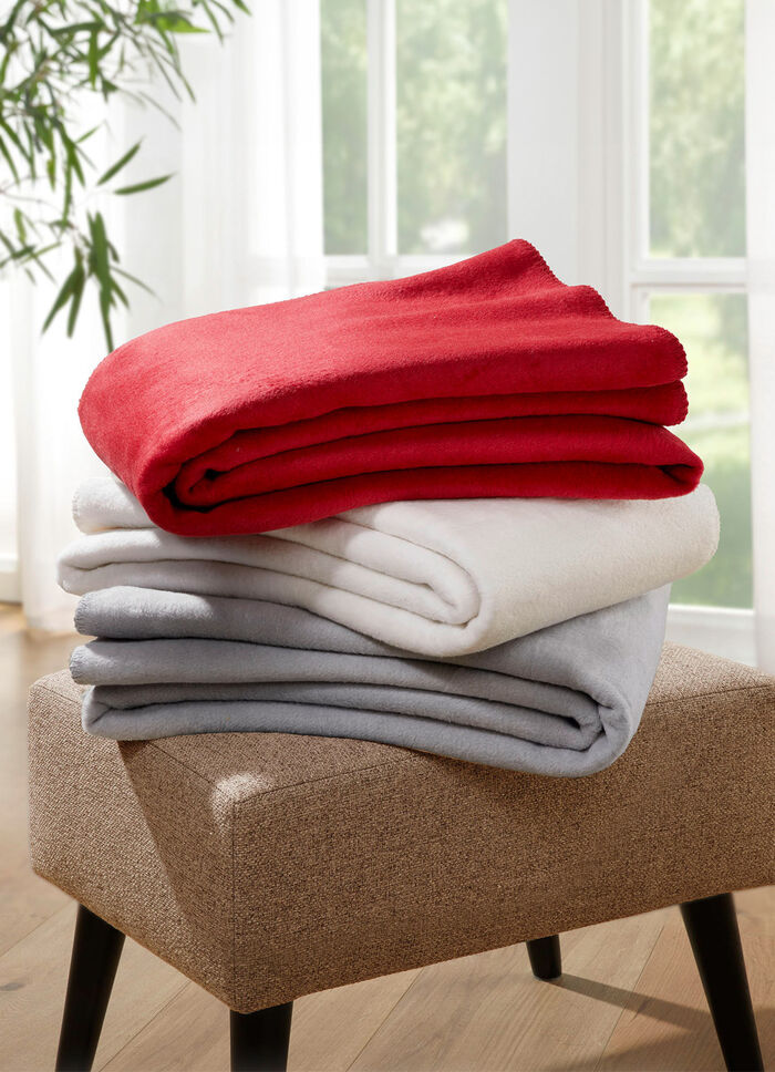 Wohndecke mit Festonstich-Einfassung ROT